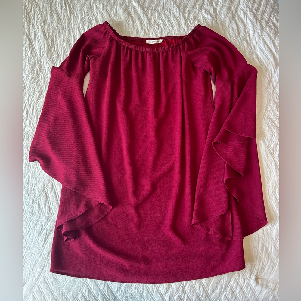 Long sleeve Burgundy dress